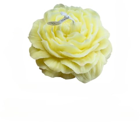 Bougies parfumées en forme de pivoine - Bougies d'aromathérapie - Cadeau d'anniversaire pour elle - Cadeau de fête des mères pour femme - Jaune