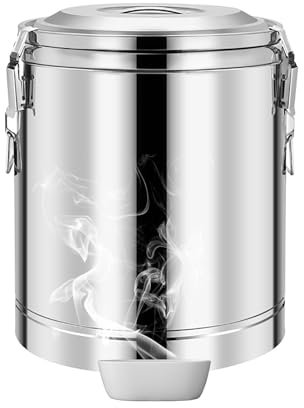 KELUNIS Barile in Acciaio Inox con Coperchio Sigillato Contenitore per Alimenti in Acciaio Inox con Coperchio Barile Thermos per Cucina,10L
