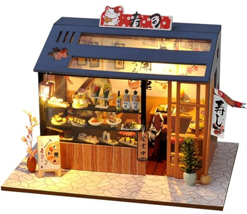 Kit Maison Miniature avec lumière LED, Maison de poupée de Style Japonais, Mini Maison de poupée, kit de Mini Maison