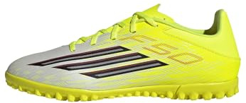 adidas Mixte F50 Club Turf Football Shoes, Team Solar Yellow 2/Core Black/Lucid Red, 43 1/3 EU