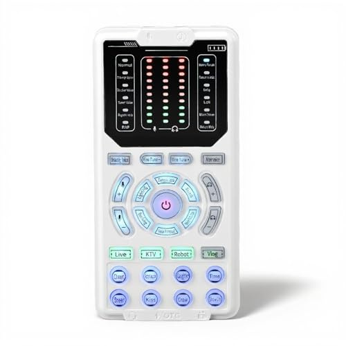 Topiky Portable Voice Changer, Voice Changes Live Sound Card, Cool LED Lights Sound Board, Voice Disguiser with 16 Sound Modes 10 Levels, Sound Effect Converter for Gaming Live