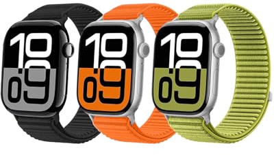 SimpleThings Bracelet sport en nylon, compatible avec Apple Watch (46, 45, 44, 42, 41, 40 et 38 mm), pour les séries iWatch 11, 10, 9, 8, 7, 6, 5, 4, 3, 2 et 1 SE, pour femmes et hommes