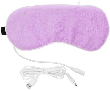 Beheizbare Augenmaske 3d, 1 Satz aus Kristallvelours für Schlaf | USB Elektrisch, Tragbar und Leicht, für Reise und Schlaf, Lila, Dampfende Schönheit