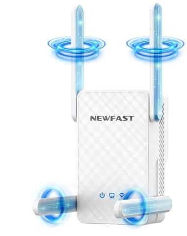 AX3000 Repetidor WiFi Largo Alcance 5Ghz/2.4Ghz Gigabit Wi-Fi Extender | Amplificador Señal WiFi Admite 65 Dispositivos en línea, Modos repetidor/router/AP/puente, 10/100/1000 Mbps, WPA2