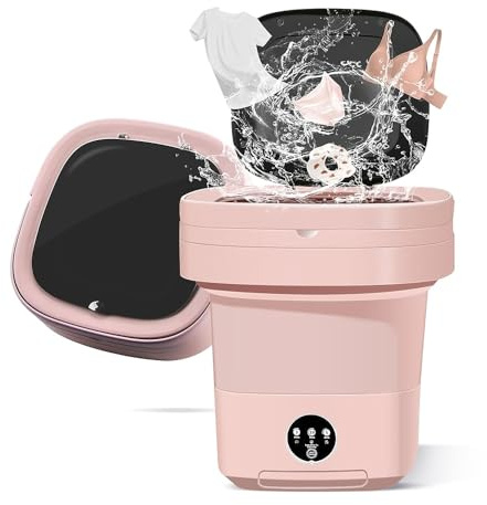 Machine À Laver Portable 11 L,Mini Machine À Laver Pliable,Avec Fonction De Centrifugation & Petite Taille Et Haute Efficacité,Pour La Maison,Les Appartements,Les Dortoirs Et Camping (rose)