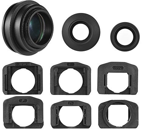 Andoer 1.51X Fixfokus Kamera Sucher Sucherokular Augenmuschel Sucherlupe mit 2 Augenklappen Kompatibel mit Canon Nikon Sony Pentax Olympus Fujifilm Samsung Sigma Minoltaz DSLR-Kamera