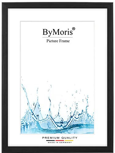 ByMoris Cadre photo sur mesure 60 x 100 cm en Pin Noir avec verre acrylique antireflet, poster affiche puzzle portrait cadre bois