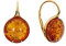 Bernstein Ohrringe, elegante moderne Ohrringe aus Bernstein und 925/000 Sterling Silber vergoldet von Artisana-Schmuck