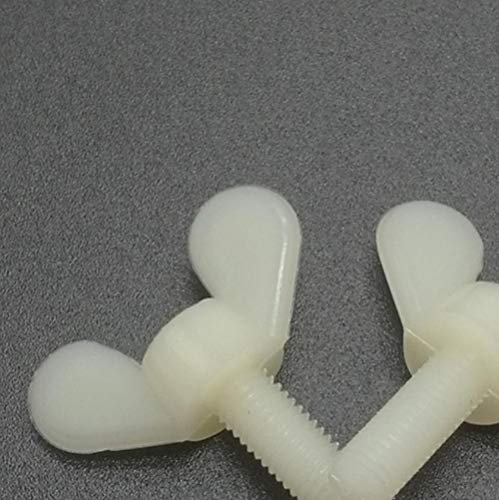 10 Stück M5 M6 Nylon PA66 Flügelschraube Handstraffung Nylonschrauben Schmetterlingsschraube Barren Kunststoff Flügelschrauben Länge = 15 mm 20 mm, weiß, M6 x 20