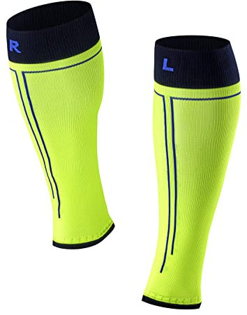 FALKE Herren Wadenbandage RU Compression Tube M TB Funktionsmaterial mit Kompression 1 Paar, Gelb (Lightning 1690) - Wadenumfang W3, ONESIZE
