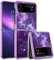 YINLAI Custodia per Samsung Galaxy Z Flip 4 Glow in the Dark Slim Fit antiurto protettiva ibrida rigida in PC TPU morbido Bumper Cover per Samsung Galaxy Z Flip 4 5G, viola Nebulosa