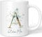 JUNIWORDS Tasse, Alma-Miu, Name Anfangsbuchstabe Initial Alphabet Floral Buchstabe A Monogramm Motiv, Weiß (5432498)