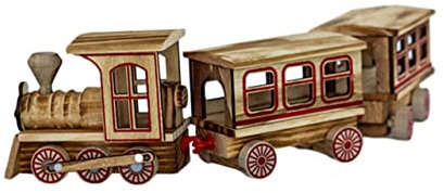 Cabilock 1 Satz Weihnachtszug Aus Holz Weihnachtsschnellzug Retro-zugspielzeug Weihnachtliche Desktop-Ornamente Strumpf Stuffer Leckereien Urlaub Zug Wohnkultur Puzzle Haushalt Kind Hölzern