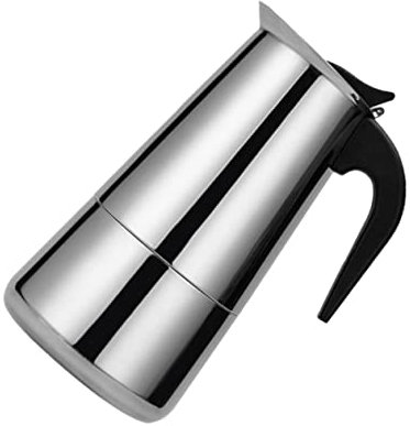 LIFKOME Edelstahl Kaffeekanne 450ml für 9 Tassen Schnellbrüher mit Sicherheitsventil und Kühl Bleibendem Griff für Herd und Zuhause