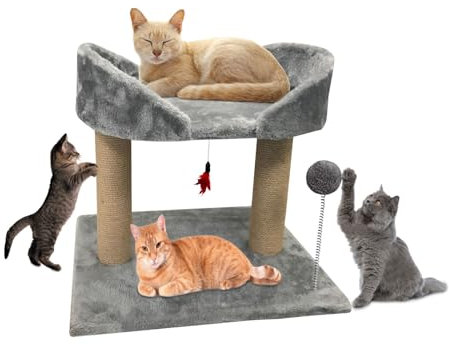 ADEPTNA Large Cat Kitten Scratcher Bed and Sisal Post Durable Natural Sisal Scratching Cat Tree Post - Keep your cats entertained and active Centre