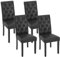 WOLTU Esszimmerstühle 4er Set, Küchenstuhl mit hoher Rückenlehne, Polsterstuhl, Wohnzimmerstuhl, gepolsterter Stuhl, aus Kunstleder-Bezug Holzbeinen, für Esszimmer & Küche, Schwarz, EZS20sz-4