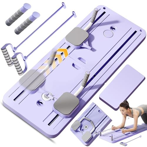 EFGETD Upgraded Pilates Reformer Machine for Home Multifunctional Abdominal Board Automatic Rebound AB Roller Wheel Training Board Full Body Workout Equipment