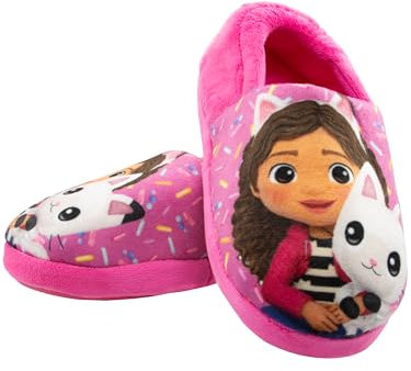 DreamWorks La Casa De Muñecas De Gabby Zapatillas Niña | Gabby Y Pandy Paws Zapatillas Peluche | Zapatillas Para Niños | Rosa 30