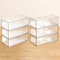 CHUIFAI Lot de 6 petite Tour de Rangement en Plastique, 3 Tiroirs transparents, superposable, idéale rangement cosmétiques, bijoux, accessoires, fournitures, 10 x 20,5 x 7 cm