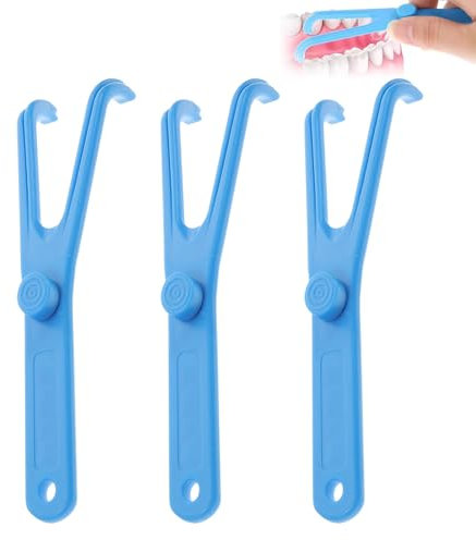 Supporto Per Filo Interdentale Riutilizzabile,Forcella Filo Interdentale Per La Pulizia Di Denti,Plettri per Filo Interdentale,Filo Interdentale Di Ricambio,Per Dente Pulizia Interdentale,3 pcs