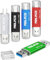 ABLAZE Lot de 5 clés USB C de 128 Go - Double USB 3.0 de type C - Haute vitesse - Stockage de données pour smartphones, tablettes, Mac, voiture et ordinateur portable (5 couleurs)