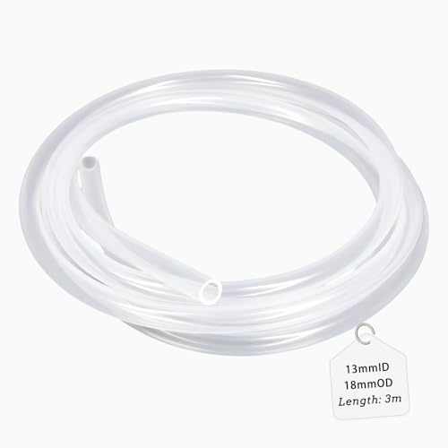 LALAGO Silikonschlauch 13mm Transparent - 13mm ID x 18mm OD, 3m Länge | Schlauch 13mm Innendurchmesser, Flexibler Silikonschlauch Lebensmittelqualität, Klar Wasser Luft Rohre für Trinkwasser