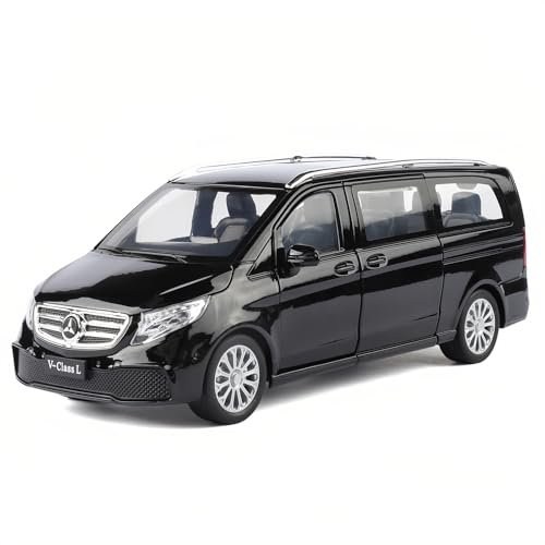 TGRCM-CZ 1/24 Benz V260L Modellauto, Zinklegierung Ziehen Sie zurück Fahrzeuge Modellautos mit Klang und Licht für Sammler & Kinder 3 Jahre alt Geburtstagsgeschenk(schwarz)