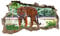 3D Wandtattoo Mauerloch Wandsticker Wandaufkleber Durchbruch Tiere selbstklebend H 60 x B 100 Schlafzimmer Wohnzimmer (WL35 Tiger)