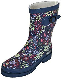 MADSea Flower Stivali di Gomma Stivali da Pioggia Donna Altezza Media Stampa Floreale, Dimensioni:36 EU