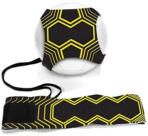 Tioamy Fußball Kick Solo Trainer Fußballtrainer Trainingshilfe Adjustable Soccer Training Ausrüstung für Kinder und Erwachsene mit verstellbarem Gurt passend für Ball 3, 4 und 5