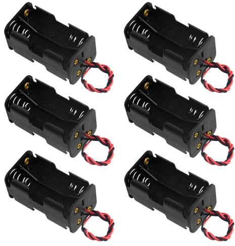 WMYCONGCONG 6 PCS 4 x 1.5V AA Battery Holder Case Box with Black Red Wire Leads
