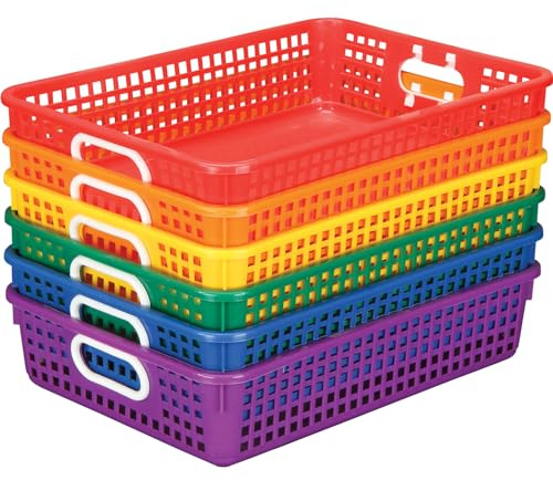 Really Good Stuff Small Desktop Paper Storage Baskets, 14 x 10 x 3.25