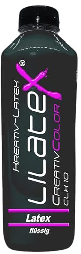 Lilatex 1 Liter farbiges Flüssiglatex/Farblatex/Latexmilch - dünnflüssiges Naturlatex (schwarz)