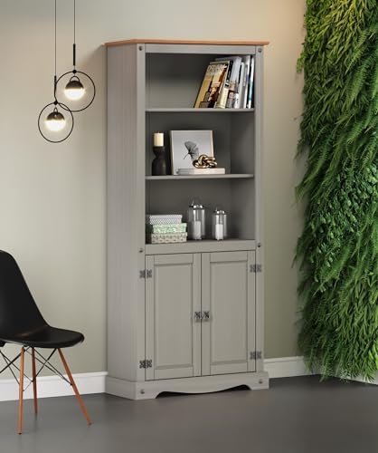 Corona Furniture Corona Grey Wax 2 Door Bookcase