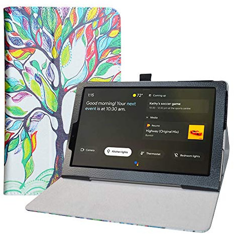 LFDZ Compatible with Lenovo Yoga Smart Tab Case,Slim Folio Folding Stand PU Leather Cover for 10.1 Lenovo Yoga Smart Tab YT-X705F Tablet,Love tree