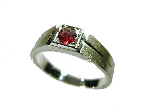 mr.goldis Herrenring Silber 925 Solitär Herren Ring Granat Stein Herrenschmuck Silberrring