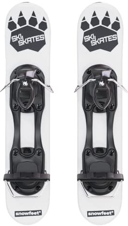 Skiskates - Mini Ski Skates für den Schnee | Skating Skis Snowblades Skiboards | Schlittschuhe für Schnee | Die Kürzesten Skier (White | Ski Bindings)
