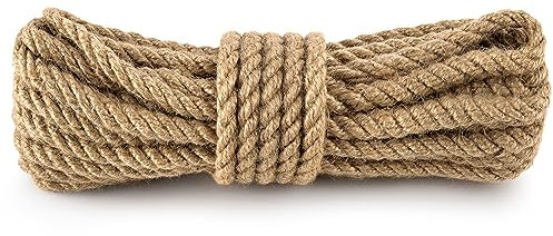 Spago Juta Corda Canapa Spessore 10 mm - spago per Decorazioni Corda Juta Cordoncino Juta Corda yuta Naturale spago Iuta Grosso 20 m