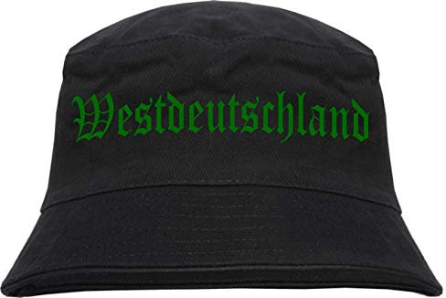 sostex Westdeutschland Fischerhut - Druckfarbe Grün - Bucket Hat S/M Schwarz