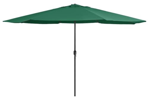 vidaXL Sonnenschirm mit Metall-Mast Kurbelmechanismus Gartenschirm Marktschirm Strandschirm Balkonschirm Ampelschirm Schirm 400cm Grün