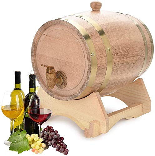Faß Wein Eichenfass - Vintage Holz Eichenholz Weinfass für Bier Whisky Rum Port, Holzfass Personalisiert mit Gravur - Geschenkidee zum Geburtstag für sie/ihn - Eichen-Fass für Whisky oder Wein(5 L)