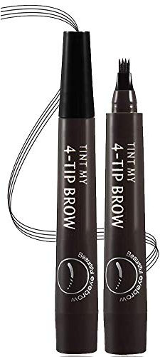 Microblading Eyebrow Pen, Eyebrow 4 Points Pencil, Creates Lasting MakeUp Professional Natural Looking, Cover Sparse Areas, Daily Waterproof Eyebrow Pen