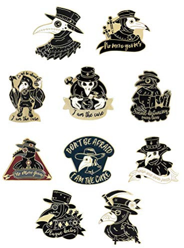 Amosfun 10pcs Rabe Brosche Pin Krähe Rabe Gothic Emaille Brosche Pin Kleidung Accessoire für Cosplay Party Männer Aprilscherz Erwachsenen Schwarz Goldene