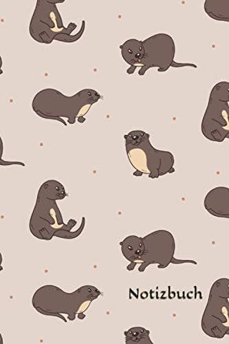 Notizbuch: Otter Notizbuch | 6x9 Zoll DIN A5 | 120 Seiten Punktraster | Mader Notizheft | Fischotter Tagebuch | Tier Schreibheft