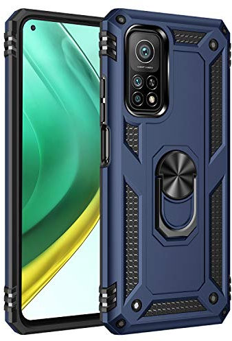 Max Power Digital Funda para móvil Xiaomi Mi 10T/Mi 10T Pro 5G con Anillo Giratorio 360 Metálico Imán Carcasa Magnética Rígida Antigolpes Resistente Soporte Bumper(Xiaomi Mi 10T/Mi 10T Pro, Azul)