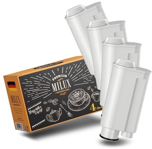 MILUX 4er Pack Wasserfilter ersetzt Saeco Brita Intenza+ [Plus] | TÜV zertifiziert | Ersatz für CA6702/00 | Ideal Kaffeevollautomaten | NICHT mit „Brita Intenza“ verwechseln!