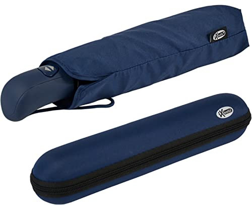 iX-brella first class – Regenschirm mit Etui - stabil groß sturmfest - insignia blau