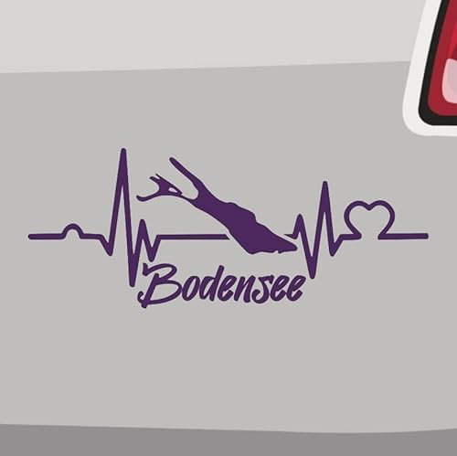 Herzschlag Bodensee Aufkleber -6 Größen- Konstanz Lindau Reichenau Bregenz Rhein