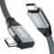 Hobein Rechtwinklig 100W USB C auf USB C Kabel, 90 Grad Design USB 3.2 Gen2×2 Typ C Ladekabel Unterstützt 20Gbps / 4K@60Hz / PD-Aufladung, für OTG, USB C Geräte, Tablet usw (0,5M)