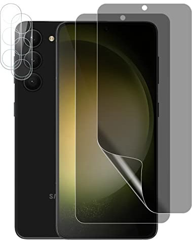 MiKoyi Privacy Pellicola Protettiva per Samsung Galaxy S23 5G,【2 + 2Pezzi】 Pellicola Fotocamera TPU Anti-Spia Protezione Schermo Protezione Obiettivo Fotocamera Anti-Graffo per Samsung Galaxy S23 5G